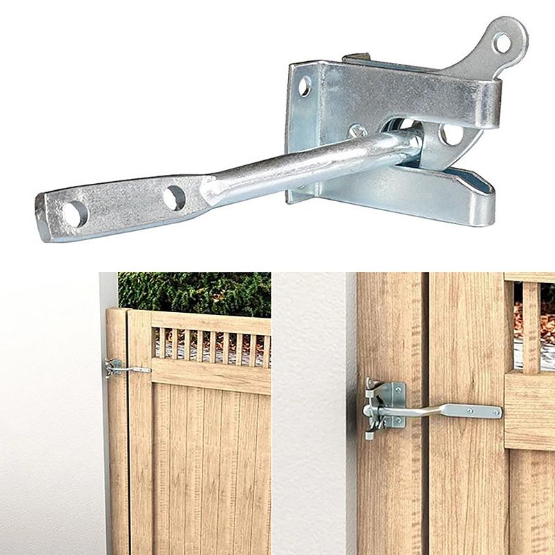 Self-Locking Gate Latch Carbon Steel Post Mounted Fence Gate Latch Heavy Duty Automatic Gravity Latch Self Locking Fence