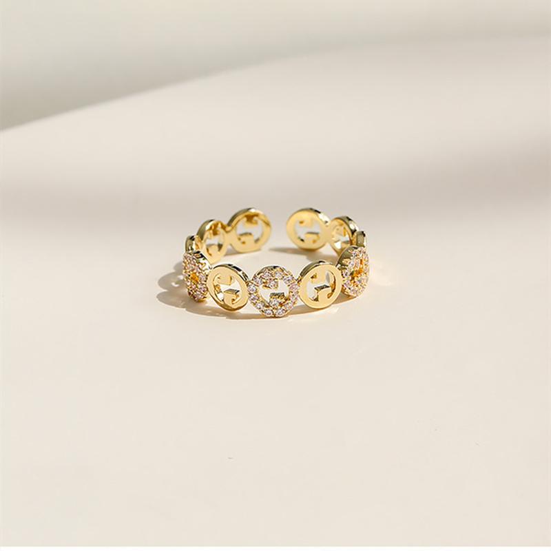 Korean Fashion Trendy Light Luxury Adjustable Ring Women'S Niche Design Word Personality Index Finger Ring Jewelry Accessories