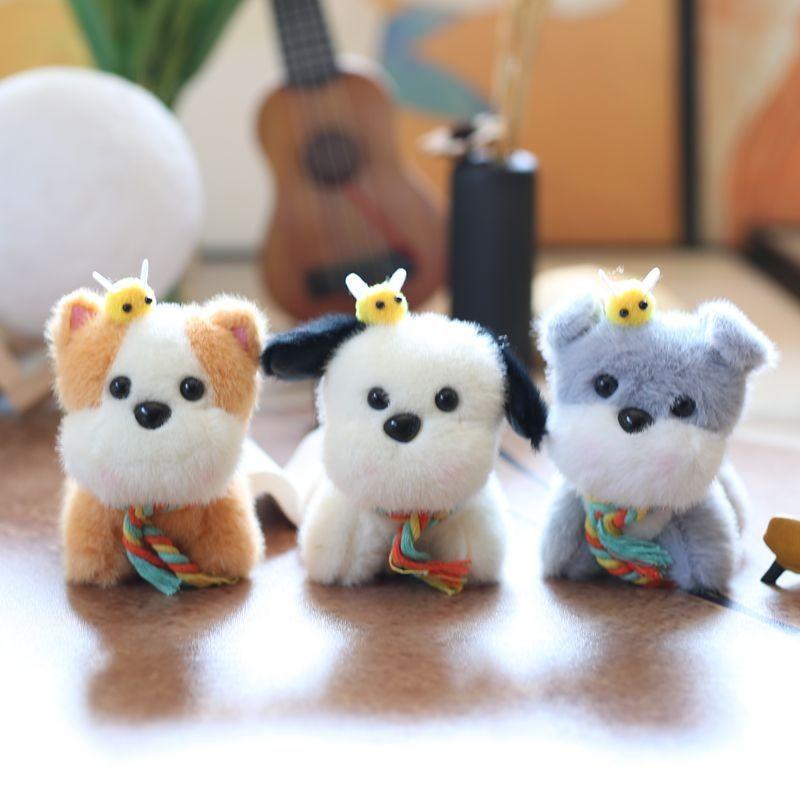 Puppy Keychain Plush Stuffed Toy Backpack Accessory Gift For Nursery Decor
