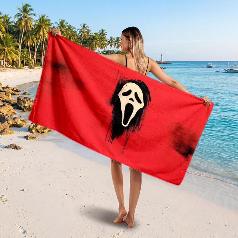 Large Beach TowelScream Ghostface Soft Absorbent Towel Beach Bath Home Use