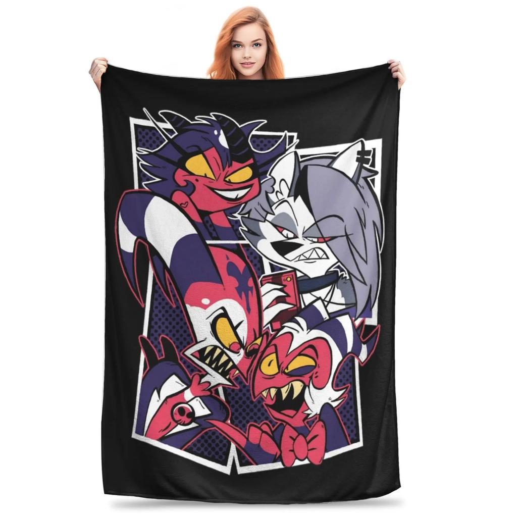 Loona Wolf Flannel Throw Blanket for Home Travel  Warm Bedroom Quilt Soft Cozy Plaid Design Perfect Gift Idea for Any Occasion