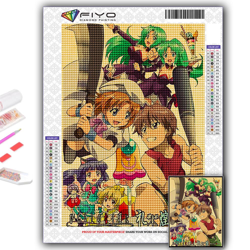 5D Алмазная картина Аниме Когда они плачут Хигураши DIY Алмазная вышивка Горный хрусталь Украшение дома