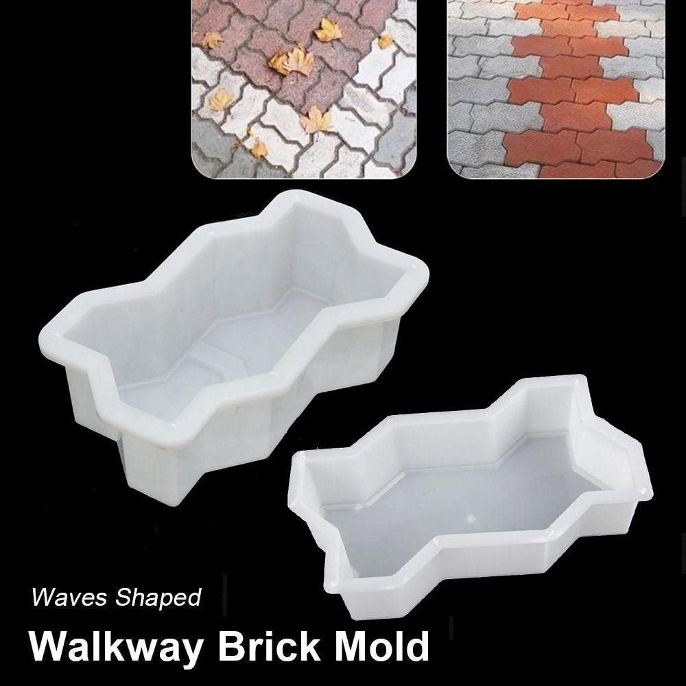 1Pcs Plastic Stepping Stone Paver Waves Shaped Walkway Brick Mold  For Lawn Patio Yard Garden