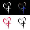 1PC Love Heart Cross Car Stickers Waterproof for DIY Auto Rear Window Body Bumper Trunk Vinyl Decals Funny Vehicle Decoration