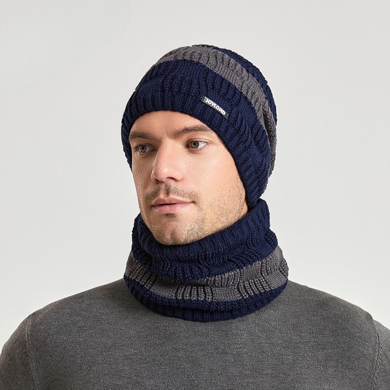 Вязаный пуловер, шапка, шарф, комплект из двух предметов, зимняя теплая защита ушей, один и тот же стиль для мужчин и женщин, шерстяная шапка