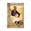Франция BANANIA Горячий напиток Металлическая табличка Потертый Ржавчина Декоративный плакат Пин-ап Тарелка Картина Декор кухни Художественные таблички Ретро Жестяная табличка
