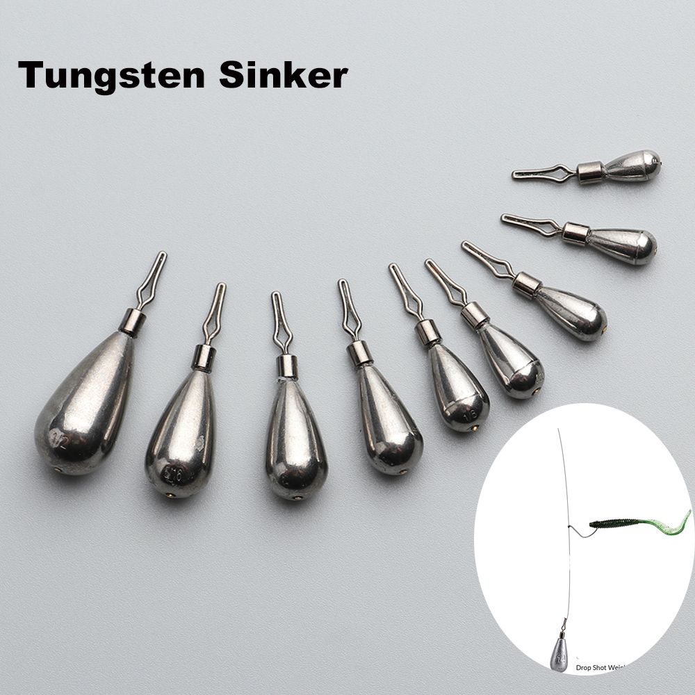 Drop Shot Weights 360 Degree Rotatable Hook Connector Line Sinkers Fishing Tungsten Fall Sinker