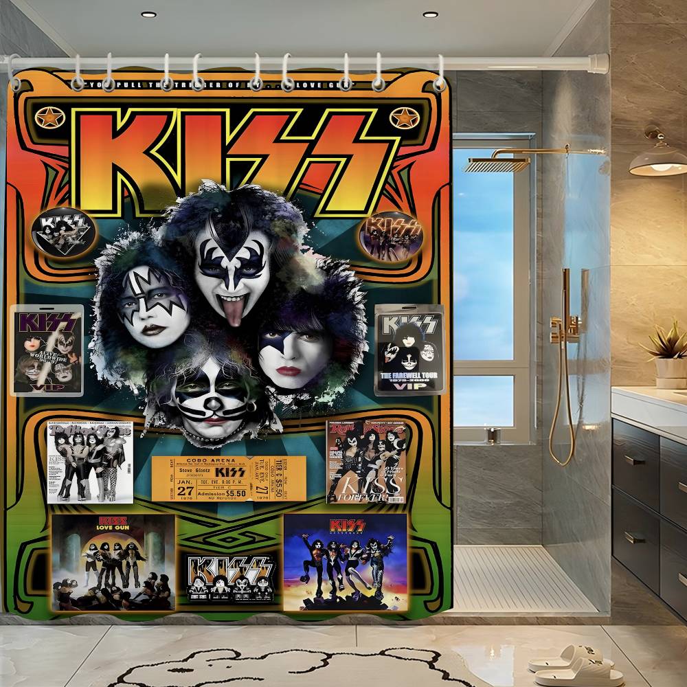K-Kiss Рисунок Группа Занавеска для душа для ванной Занавеска-перегородка для ванной Светлая Непрозрачная Водонепроницаемый материал Ванная комната