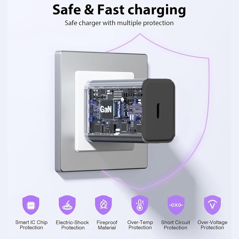 UYUXIO 45W USB C Charger PD 4.0 Turbo Wall Adapter Fast Charging EU Plug for Samsung iPhone Macbook