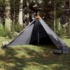 VidaXL Tipi Family Tent 7 Persons, Shade Tent with Carry Bag, Camping Awning, Garden Shelter, Grey and 94712