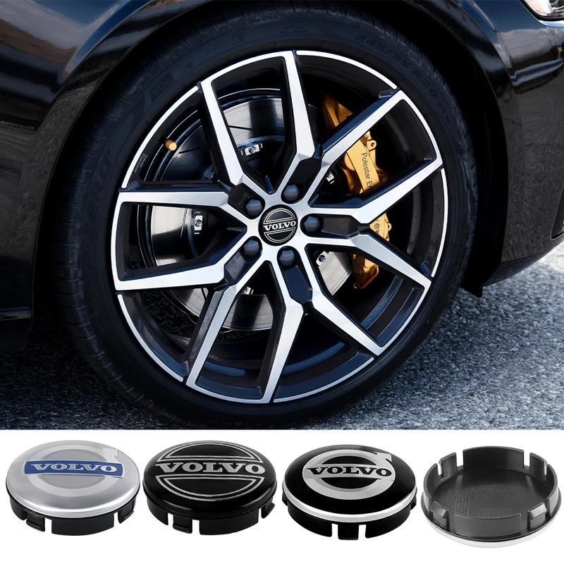 4Pcs 64mm Car Wheel Center Cap Rim Cover Accessories For For Volvo Rdesign AWD C30 C70 S40 S60 S70 S80 S90 V40 V50 V60 V70 XC40