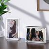 Acrylic Picture Frame 4x6, 2 Pack of Clear Magnetic Picture Frame with Diamond-Edge Design for Portrait or Landscape Display-Modern Frameless Lucite