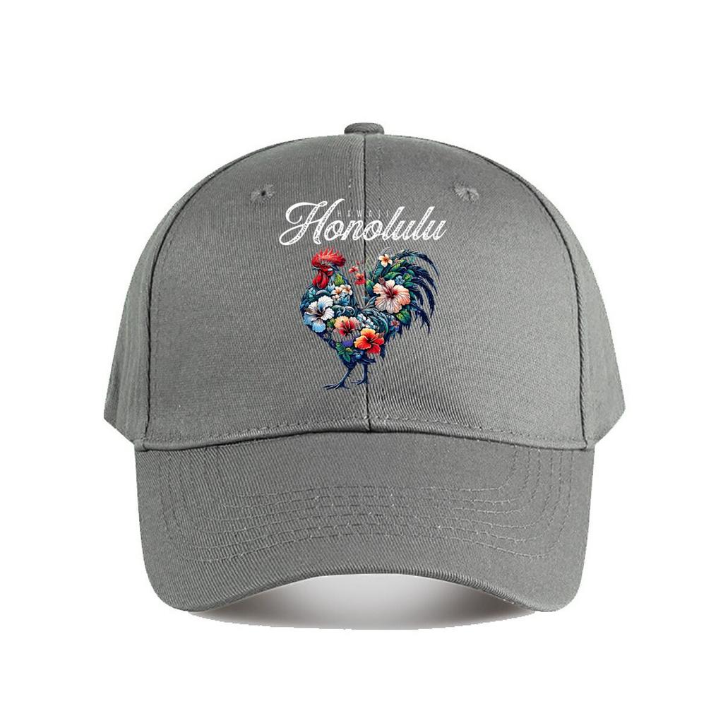 Hawaii Honolulu Rooster Floral Baseball Cap Fashion Unisex Sunhat Womens Outdoor Sports