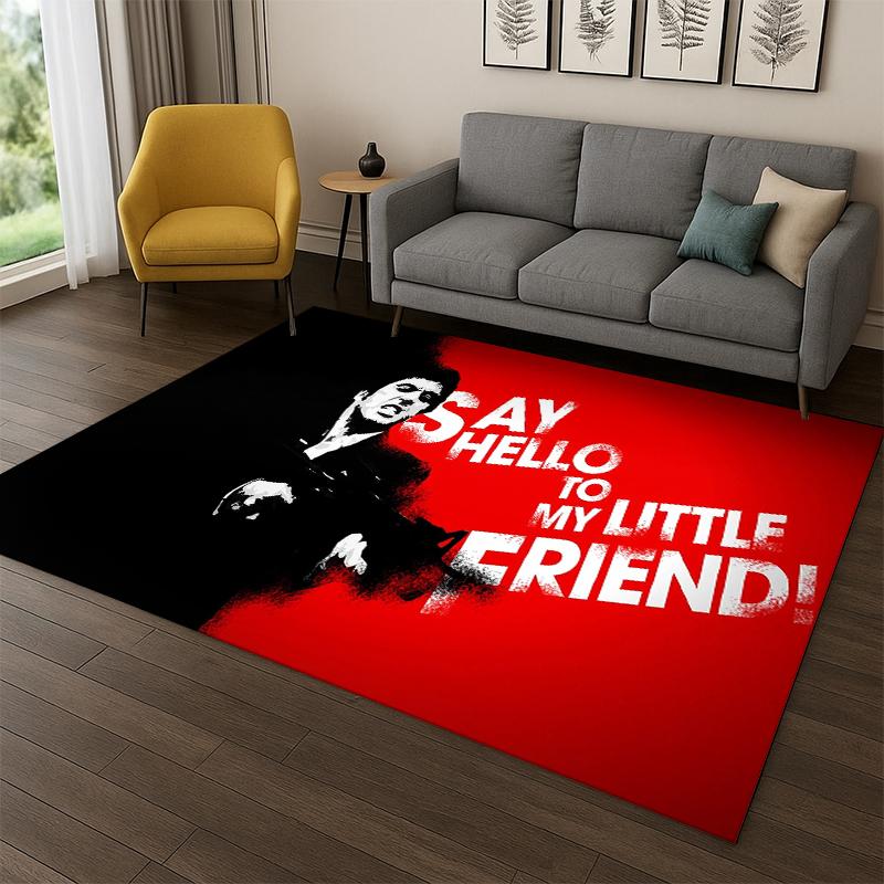 Retro Scarface Classic Movie Tony Carpet Rug for Playroom Bedroom Living Room Sofa Home Decor,kid Area Rug Non-slip Floor Mat