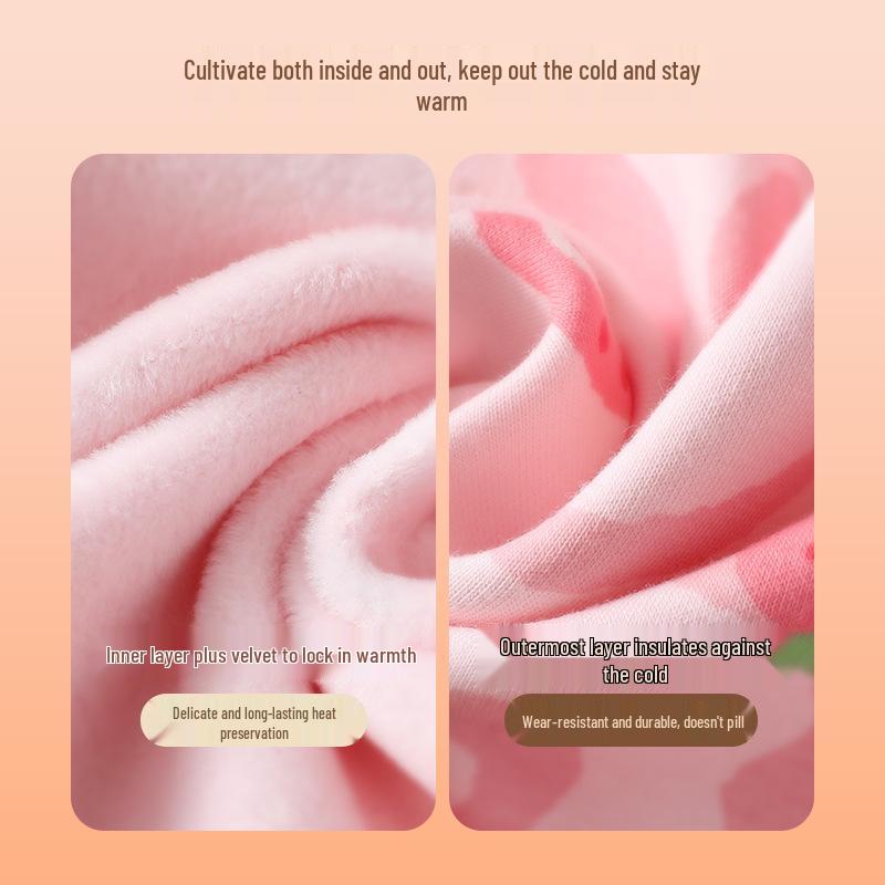 Baby Fleece Set: Warm Autumn & Winter Outing Clothes with High Waist Belly Protection