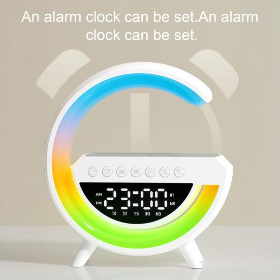 Беспроводная светодиодная колонка Yousheng G-образной формы 15 Вт с быстрой зарядкой, будильник с 13 режимами освещения, прикроватная лампа для спальни, колонка с Bluetooth-совместимостью 5.2