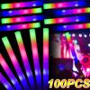 50 шт. светодиодных светящихся палочек оптом красочные RGB светящиеся пенопластовые палочки для Рождества, дня рождения, свадьбы, светящиеся в темноте принадлежности для вечеринок