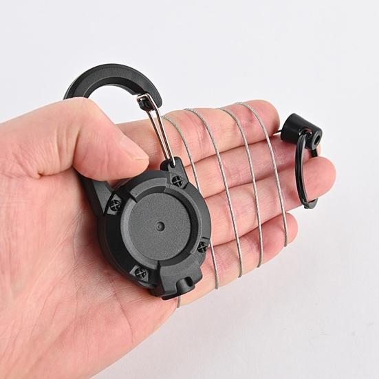 Steel Wire Rope Keychain Mini ABS Hiking Backpack Pants Hanging Key Chain Outdoor Accessories Anti-lost