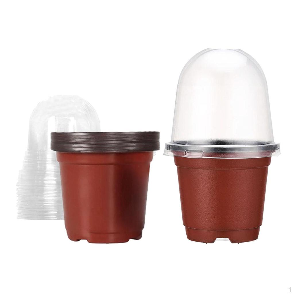 10 садовых горшков с куполообразными лотками для начинающих, многоразовые моющиеся контейнеры для растений