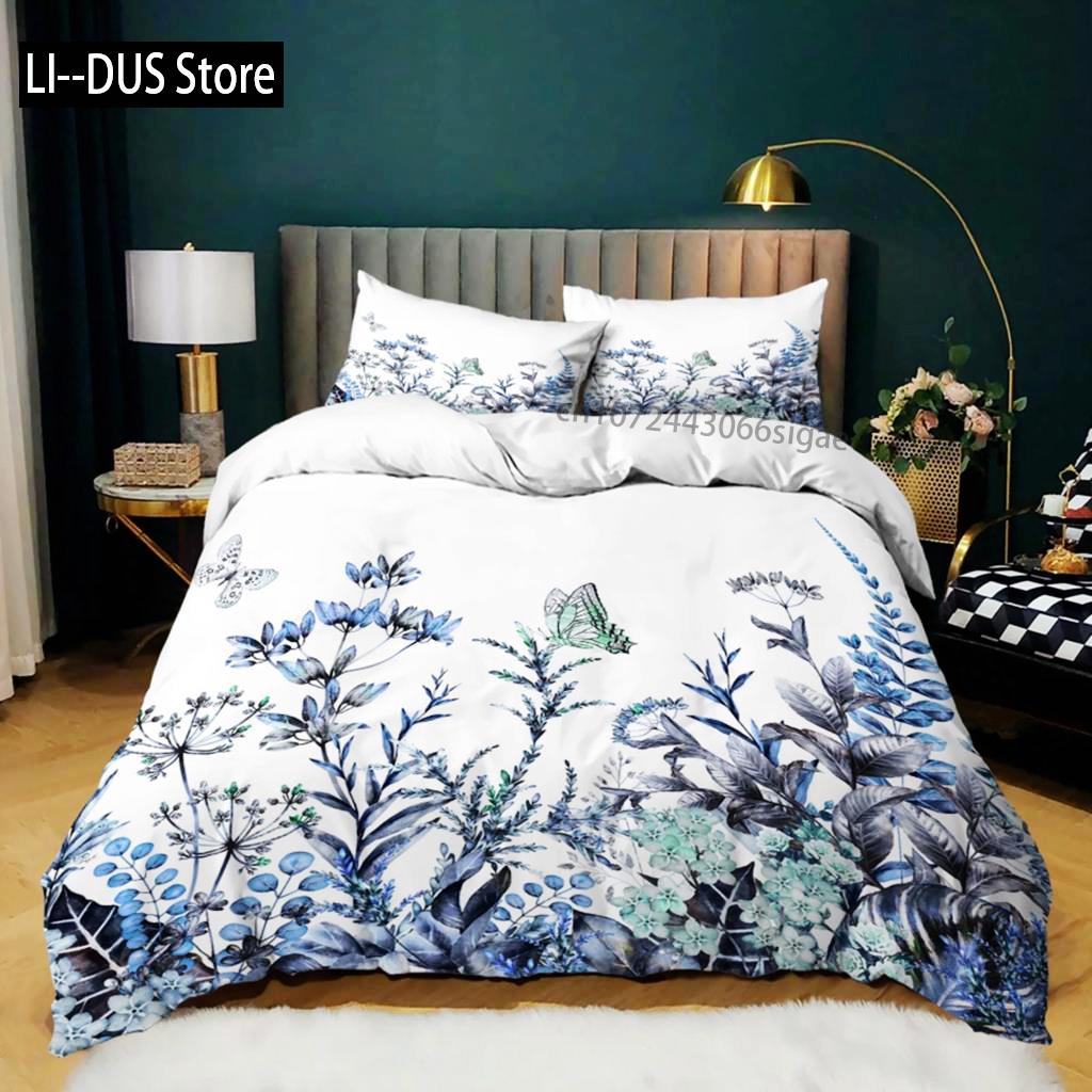 Пододеяльник с кактусами Queen King Полиэстер Акварельный принт с кактусами Букет колючих зеленых растений Цветы Комплект постельного белья Twin