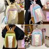 Simple Blocking Color Strap Decor Student Large Capacity Backpack For School