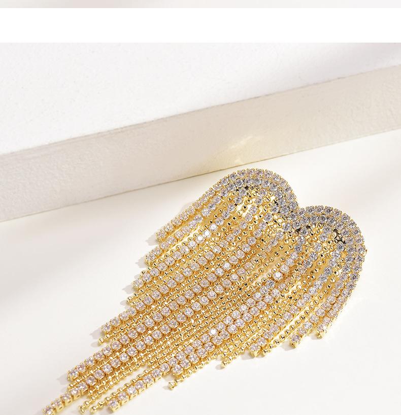 Female Fashion White Crystal Love Heart Brooches For Women Luxury Yellow Gold Silver Color Alloy Tassels Brooch Safety Pins