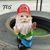 Festive Seasonal Decorations Naughty Middle Finger Gnome Statue, Resin Garden Goblin Ornament, Funny Christmas Ornament Gesture Dwarf Decoration