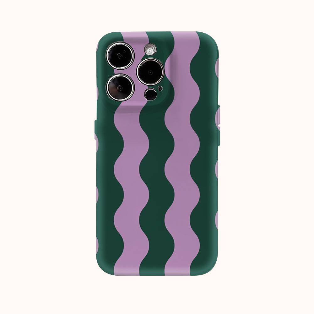 Чехол-волна лавандового цвета для IPhone 17AIR 16E 16 15 14 13 12 11 17 Pro Max Plus Двухслойная задняя крышка