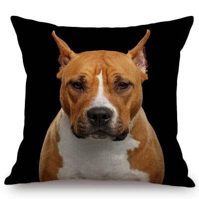Black Background Dog Puppy Portrait Vizsla Husky Shepherd Shibu Cute Sofa Pillow Case Home Decorative Cotton Linen Cushion Cover