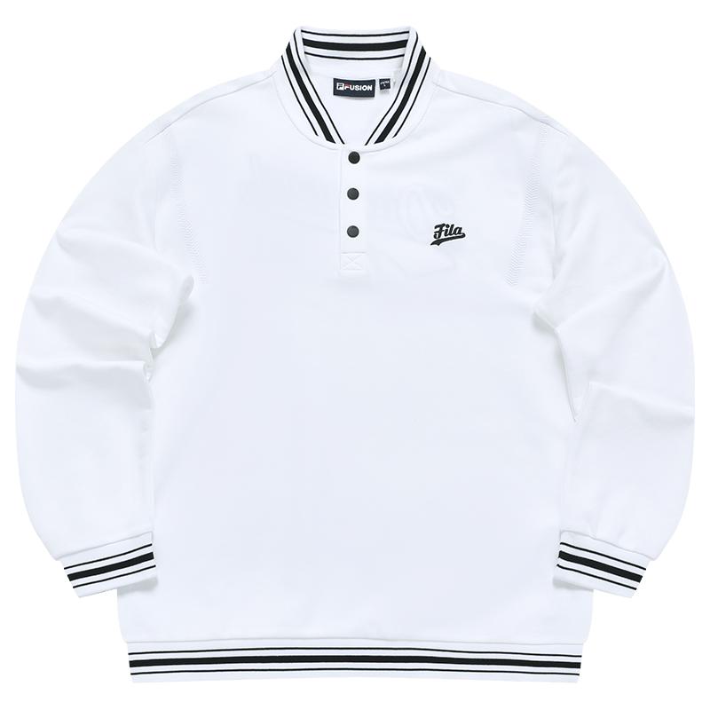 Fila Fusion 2023 Новая свободная толстовка-свитшот Мужская толстовка Стандартная-Белая T11M332201F-WT