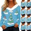 Long Sleeve Shirts For Women Cute Tops Christmas Prints Tees Blouses Casual Plus Size Basic Tops Pullover