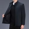 Шерстяная куртка мужская легкая роскошная деловая осенне-зимняя повседневная шерстяная куртка среднего возраста с воротником-стойкой двусторонняя шерстяная куртка для мужчин