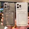 Simple Transparent Card Photo Card Holder for 15promax for Apple 13 Mobile Phone Case for IPhone 14 Air Bag Anti-fall