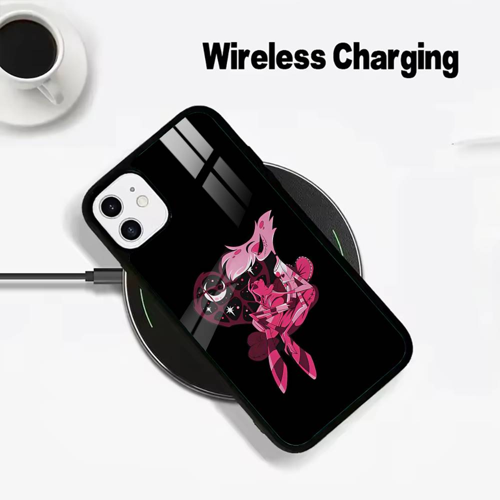 A-Angel Dust H-Hazbin H-Hotel Phone Case For IPhone17 16 15 14 13 12 11 Pro Max 16/15/14Plus Wireless Charger Cover Funda