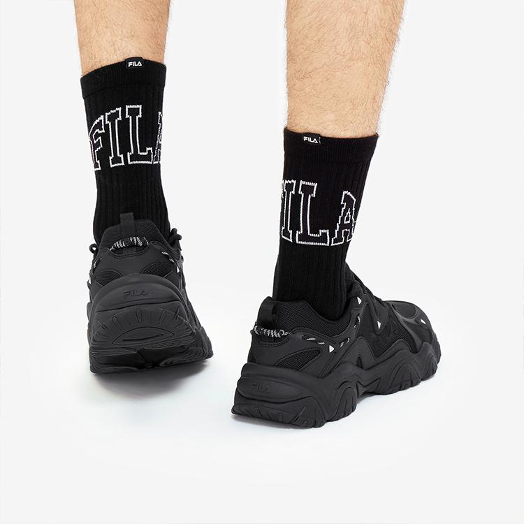 Fila Fluid 4 Cat Paw 4.0 Ткань, синтетическая кожа, ретро, ​​повседневная одежда, прочные низкие кроссовки в стиле «папиных кроссовок» для мужчин, черные F12M232127FBK