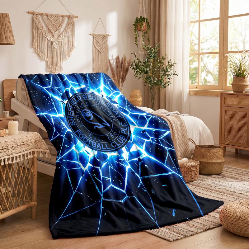 Sheffield Wednesday Football Print Flannel Blanket Soft Warm Sofa Bed Throw Blanket For Home Office Bedroom