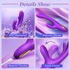 3-in-1 Rabbit Vibrator for Women - G-Spot & Clitoral Stimulation, 14 Vibration Modes + 7 Tongue Licking Flaps