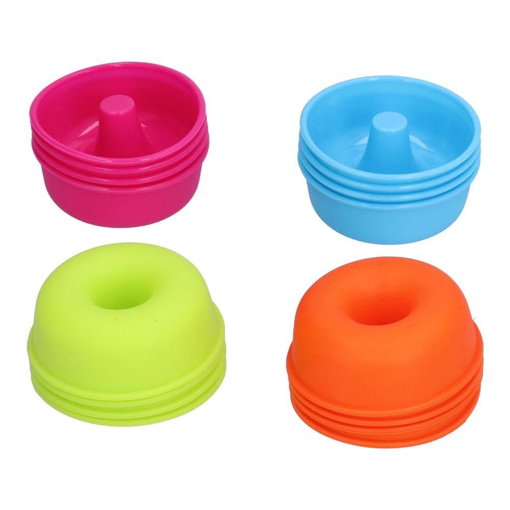 16pcs Silicone Donut Mold Colorful Baking Cups Cake Molds Doughnut Pastries Puddings Muffins