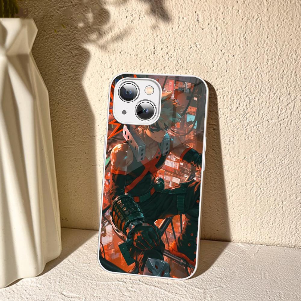 Мультяшный чехол для телефона B-Bakugo K-Katsuki для iPhone 14 13 12 Mini 11 Pro XS Max X XR 14 Plus Закаленное стекло