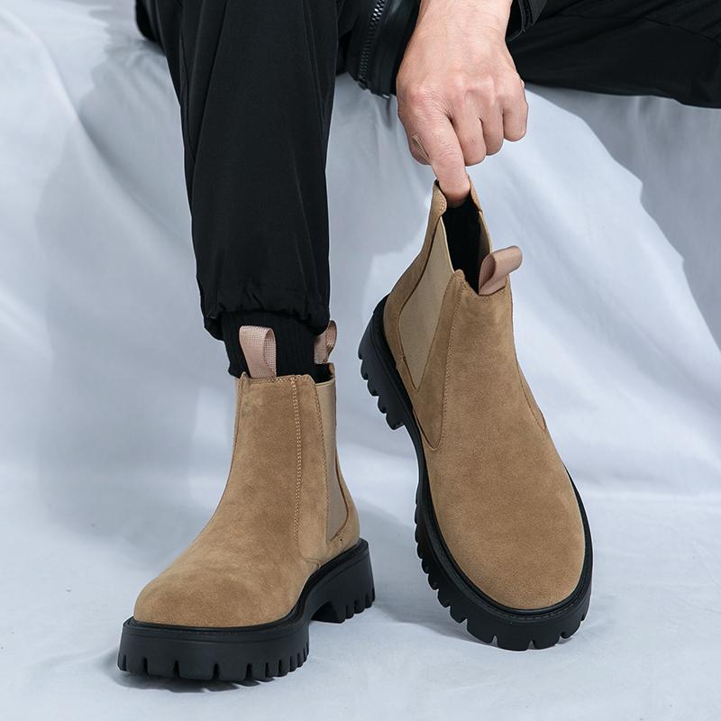 Fashion Men Business Chelsea Boots High-end Ankle Boots for Outdoor Adventure Training Europe America British Social Boots Size 38-46