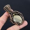 Lavish Golden Apache Pyrite Gemstone Handmade Pure Copper Wire Wrapped Pendant Jewelry