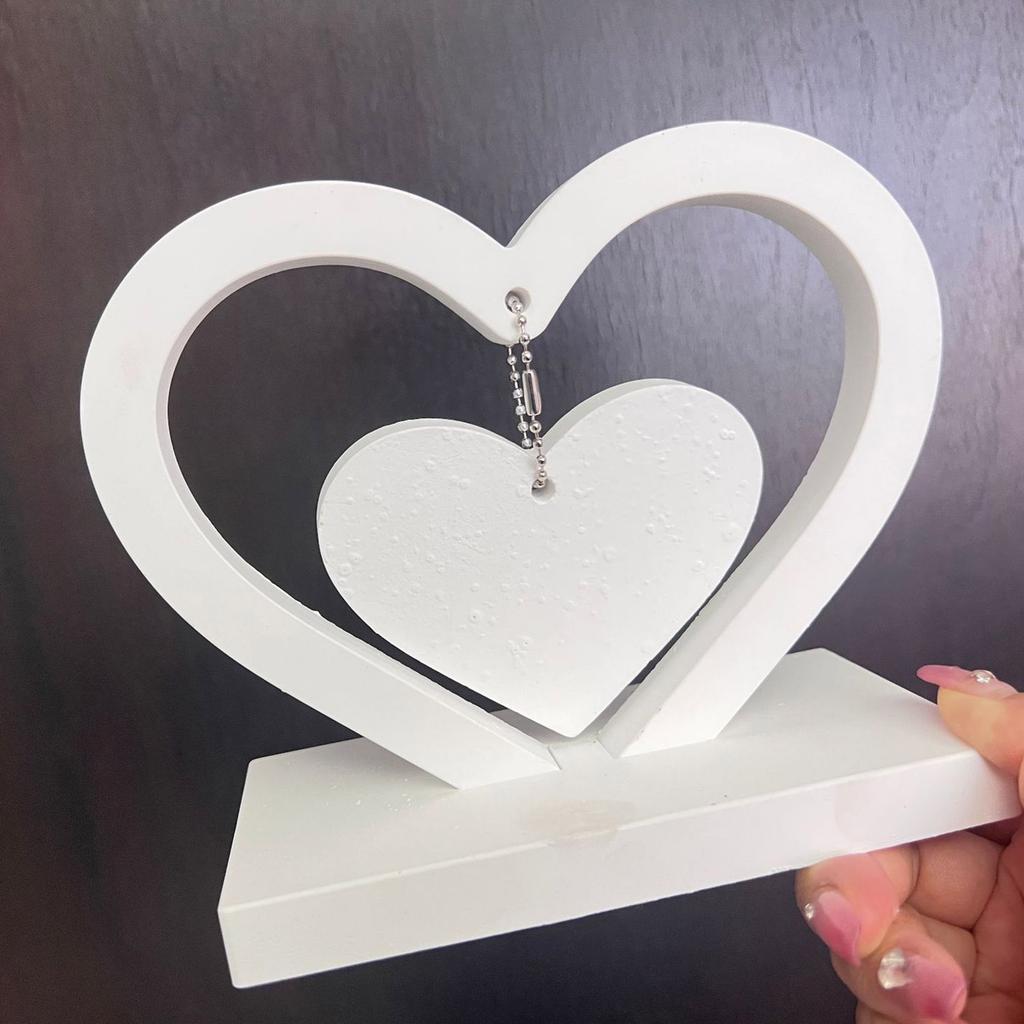 Resin Photo Frame Molds Heart Shape Silicone Mold for DIY Casting Epoxy Mould with Base Crafts for Table Home Decoration