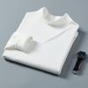 Men's and Women's Thermal Half Turtleneck Long-Sleeve Top - Korean Style White Base Layer for Autumn/Winter.