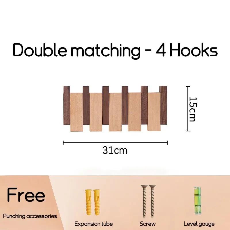 Настенная вешалка из черного ореха для одежды, держатель для сумок и ключей, декор для дома, мебель для прихожей