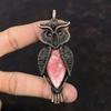 Rhodochrosite Pendant Copper Wire Wrapped Gemstone Pendant Antique Pendant Copper Jewelry Awesome Owl Pendant Gift For Mom Handmade Jewelry