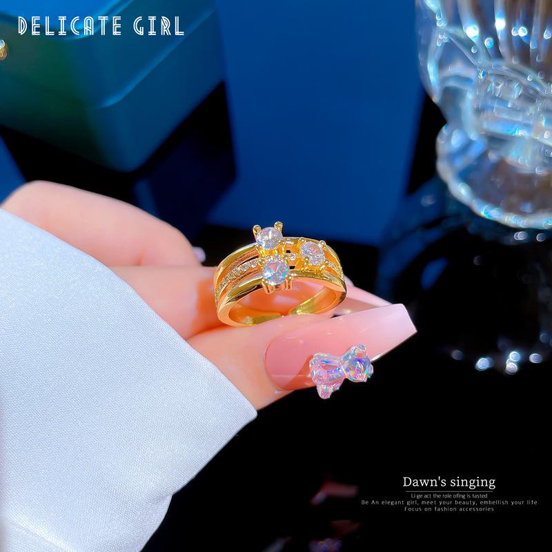 Новое трехслойное титановое кольцо из нержавеющей стали с цирконием для мужчин и женщин, кольцо с цирконием, ювелирные изделия, аксессуары на заказ