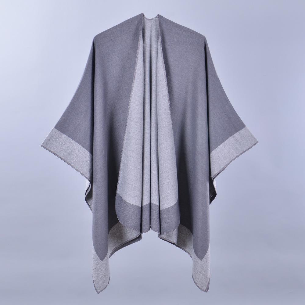 New Women's Spring Scarf Shawl Fashion Versatile Solid Color Four Seasons Imitation Cashmere Split Cape Amazon