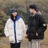 Couples Thickened New Winter Hong Kong Style Design Niche Fake Two-piece White Duck Down Jacket
