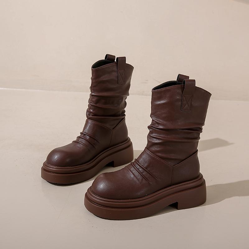 Модные балетки на платформе женские ботильоны плиссированные дизайнерские тренд 2025 новая обувь модные ботинки зимние челси готические для вечеринки женские боты mujer