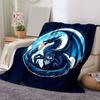 1pc Dragon Wolf Printing Lightweight Flannel Blanket, Comfortable and Warm Blanket, for Camping Sofa Bed and Couch Office, in All Seasons